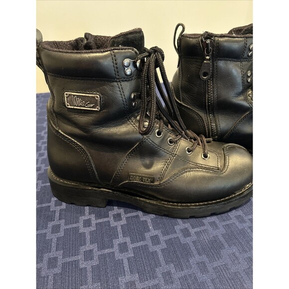 Preowned Women's Size 9 Black Leather Willie G Harley Davidson Gore-Tex Boots - Picture 3 of 12